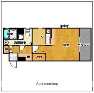 ピュアドーム大濠フローレシア(1K/4階)の間取り写真