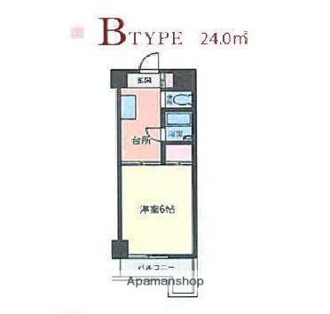 ホワイトマンション西新(1K/3階)の間取り写真