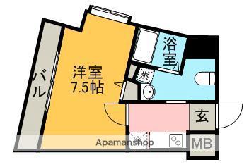 ベネフィス赤坂(1K/6階)の間取り写真