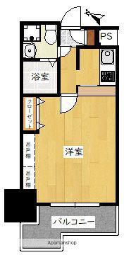 エステートモア・薬院倶楽部(1K/8階)の間取り写真
