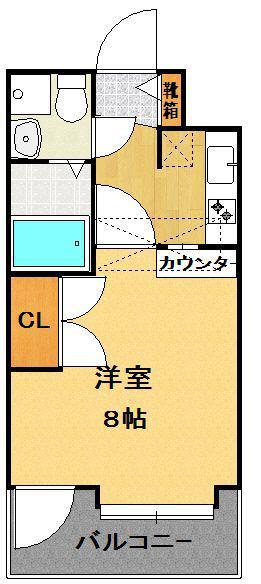 エステートモア別府(1K/5階)の間取り写真