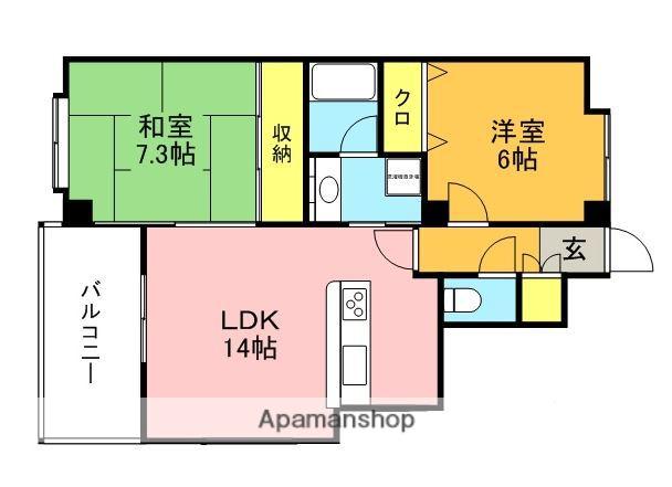 パサデーラ室見(2LDK/5階)の間取り写真