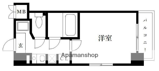 スクエア藤崎(1K/4階)の間取り写真