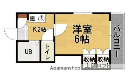 ソフィア姪浜(1K/2階)の間取り写真