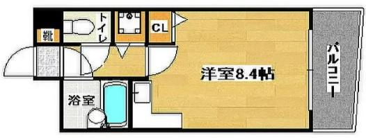 ステイタスマンション博多駅前(1K/12階)の間取り写真