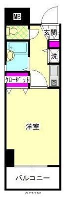 ダイナコート天神南Ⅱ(1K/6階)の間取り写真