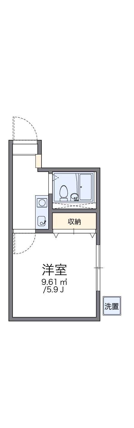 レオパレス別府2(1K/1階)の間取り写真