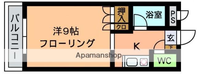 シャトー七隈(1K/1階)の間取り写真