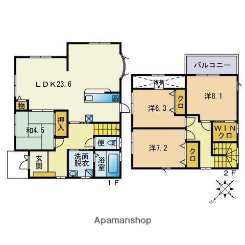 福岡市七隈線 七隈駅 徒歩9分 2階建 築18年(4LDK)の間取り写真