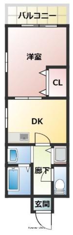 フォーサイト高宮東RENATUS(1DK/3階)の間取り写真