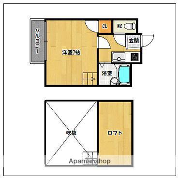 サンコート城西(1K/2階)の間取り写真