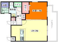 アリエッタ薬院(1LDK/5階)の間取り写真