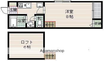 メゾン西の丘(1K/1階)の間取り写真