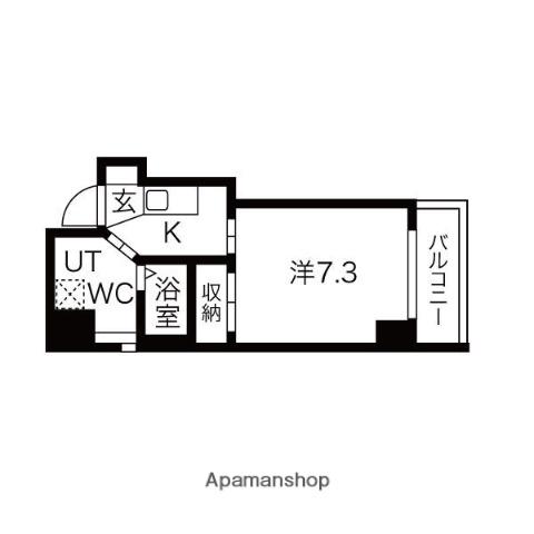 ワグ大手門(1K/5階)の間取り写真