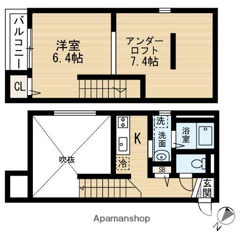 グラシアス学研都市(1K/1階)の間取り写真
