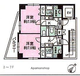 サンセット今川(1K/2階)の間取り写真