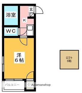 インペリアル博多Ⅲ(1K/2階)の間取り写真