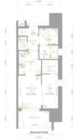 サヴォイ グランデ ウォーターサイド(1DK/5階)の間取り写真