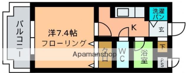 サニーヒルズ(1K/1階)の間取り写真