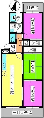 有久ビル(3LDK/2階)の間取り写真