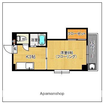 アーバン西新イースト(1K/4階)の間取り写真