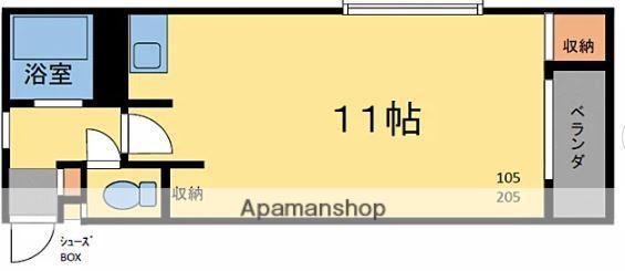 アマーレ梅林(ワンルーム/2階)の間取り写真