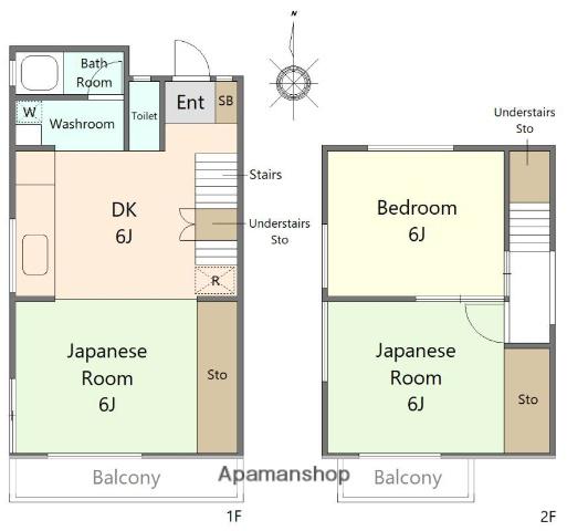 野芥3丁目メゾネット(3DK/1階)の間取り写真