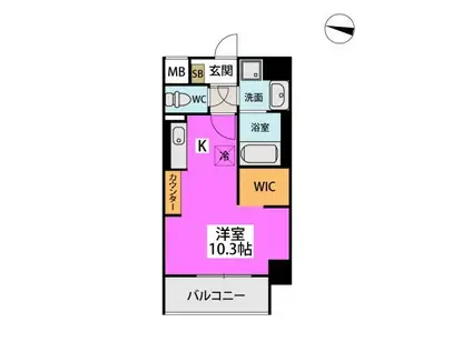 トレーフル永嶋(ワンルーム/6階)の間取り写真