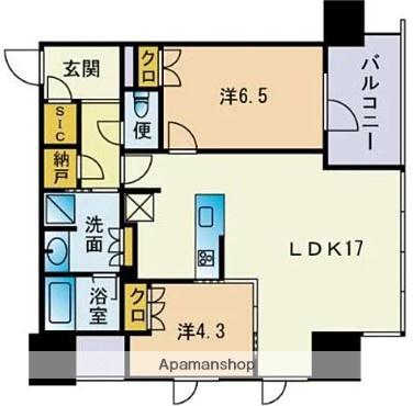 ザ・ライオンズ大濠公園(2LDK/3階)の間取り写真