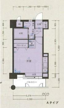 エステートモア高宮レーブ(1K/2階)の間取り写真