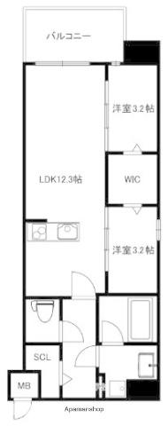 MODERN PALAZZO六本松NOBLESSE(2LDK/4階)の間取り写真