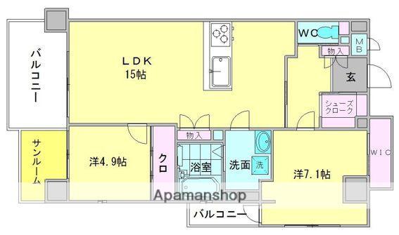 ALIVIO76(2SLDK/5階)の間取り写真