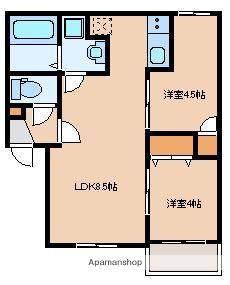 LUANA姪浜(2LDK/3階)の間取り写真