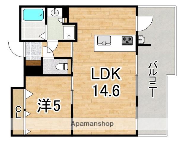 デュ・レジア平尾テラス(1LDK/14階)の間取り写真