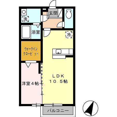 アルヴェール富士見(1LDK/2階)の間取り写真