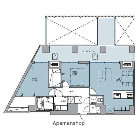 FIRST AVENUE OHORI(2LDK/4階)の間取り写真