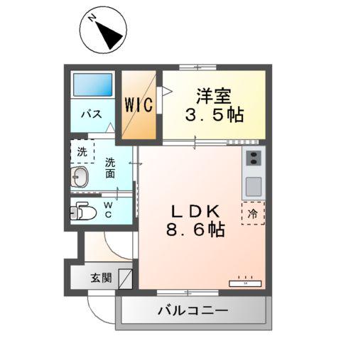 フェリーチェ(1LDK/1階)の間取り写真