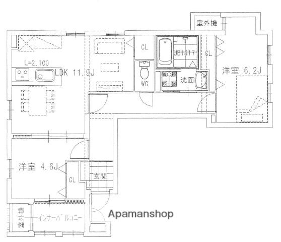 ZIP OHORI サウス(2SLDK/2階)の間取り写真