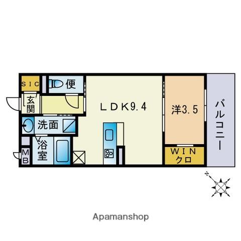 GD OHASHI APARTMENT(1LDK/2階)の間取り写真