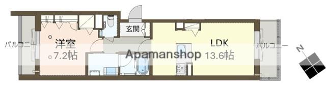 シャーメゾン光(1LDK/2階)の間取り写真