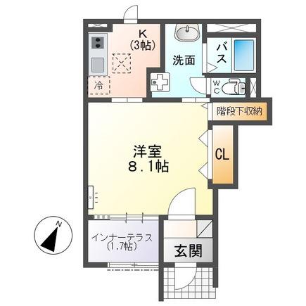 アンテ学研北(1K/1階)の間取り写真