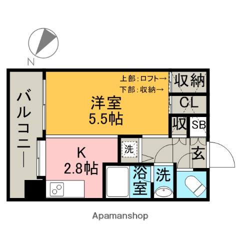 ソフィア高宮A館(ワンルーム/12階)の間取り写真