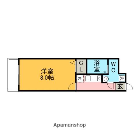 エステート・モア・平尾ヒルズ(1K/4階)の間取り写真