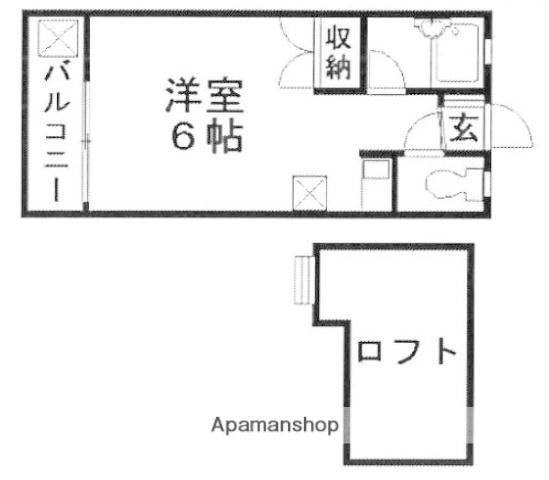 SPACE七隈(ワンルーム/1階)の間取り写真