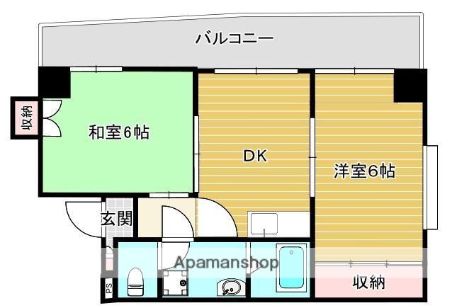 グリーンコーポ平坂(2DK/3階)の間取り写真