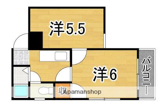 ウッドポップⅡ(2K/3階)の間取り写真