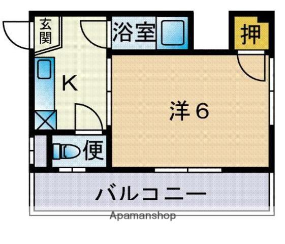 ソレイユ大濠(1K/4階)の間取り写真