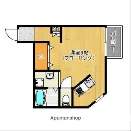 アマン下山門(ワンルーム/1階)の間取り写真