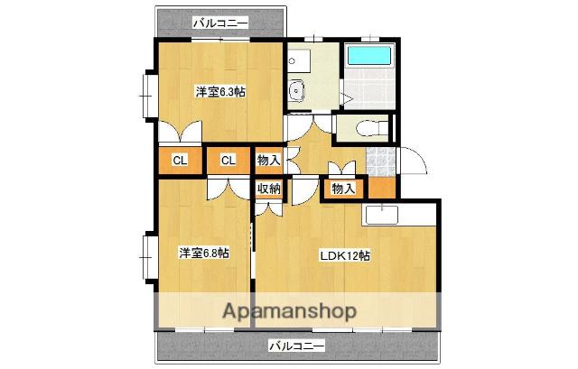 ヴィーナスコート(2LDK/2階)の間取り写真