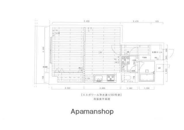 エスポワール浄水通(1LDK/5階)の間取り写真